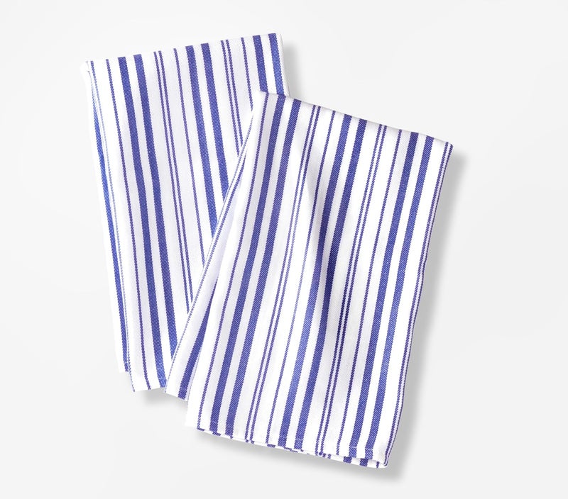 Gurgle Pot Fish Pitcher Combo Gift Set, Large 42oz Pitcher, Matching Salt & Pepper Shakers with Kitchen Towels. Decorative Pitcher That “Gurgles” When You Pour (Blue Stripes Towels) - Image 4